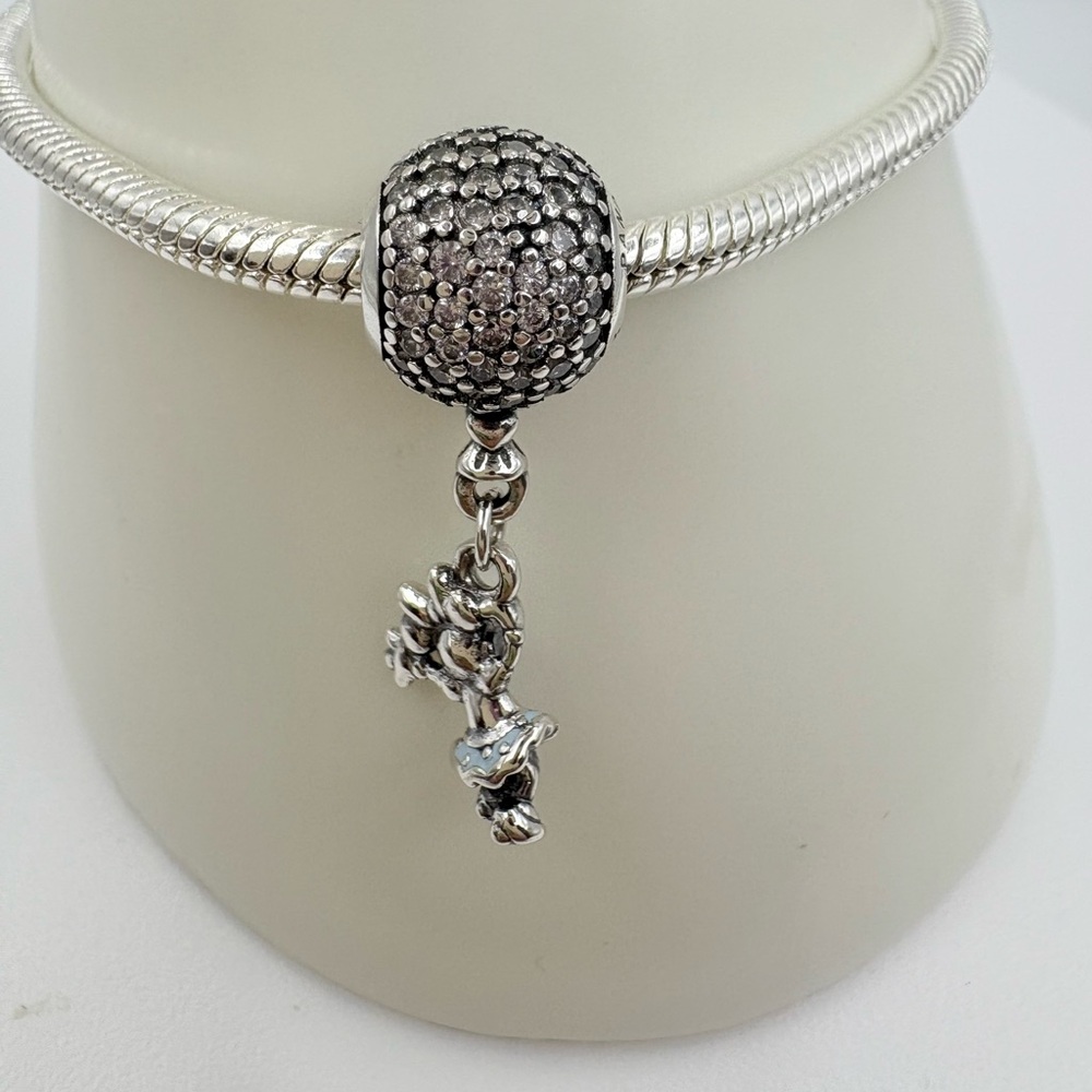 Pandora Silver Dangle Minnie Charm with Pink Heart Accent - Picture 5 of 5